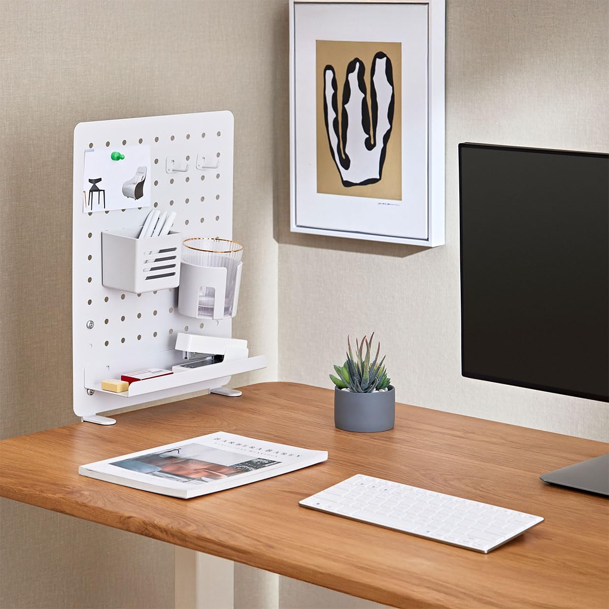 LogiLink PB0104 - Organizer per pannelli forati per scrivania, distanza tra i fori 32 mm