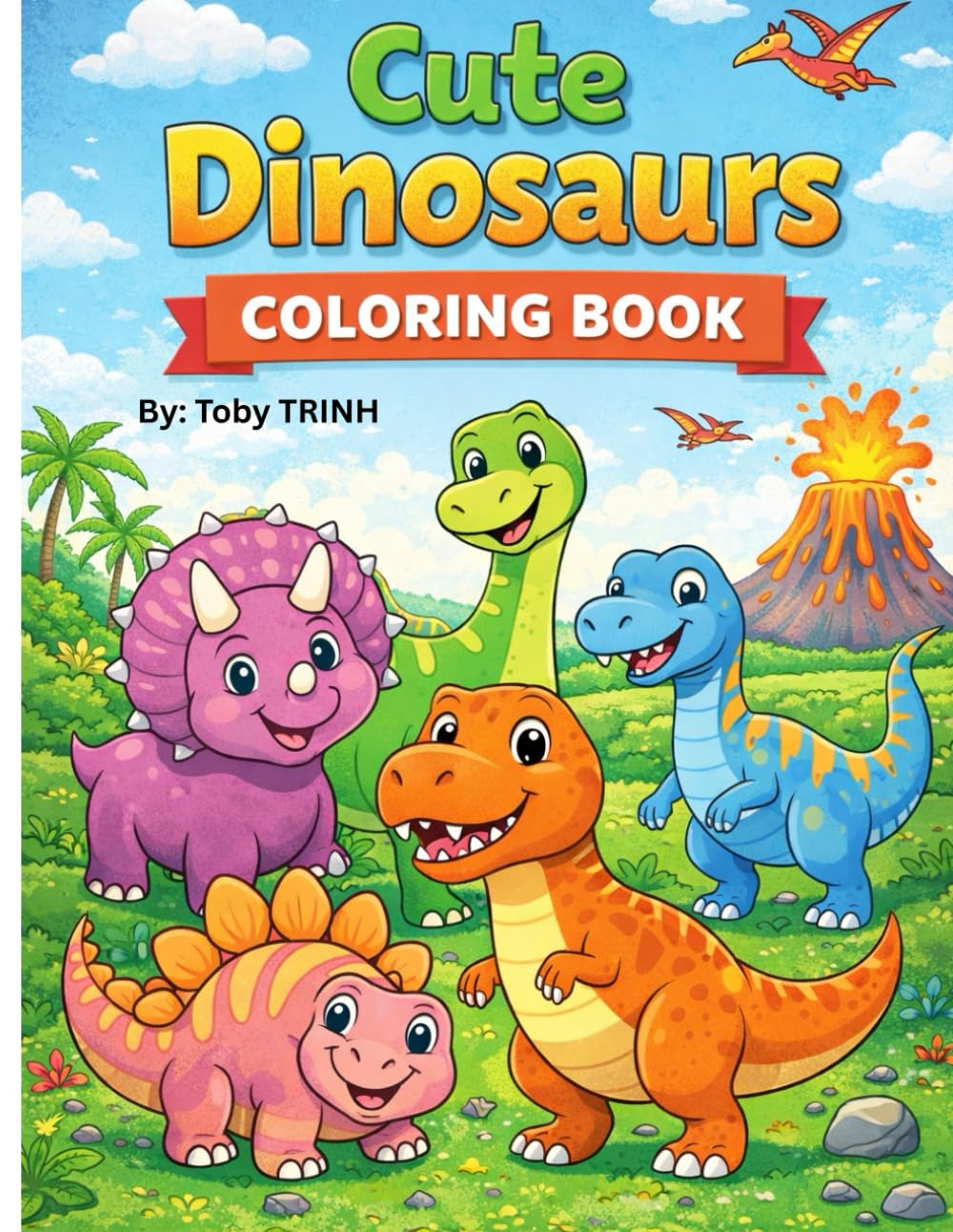 Dino Fun: A Kids Coloring Book Age 4-8: Roar, Color & Play with Dinosaurs!
