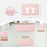 Vista 87 de Alfombra de inodoro blanca 22x24, antideslizante, esponjosa, alfombra de piso para baño en forma de U, lavable, alfombra de contorno para inodoro