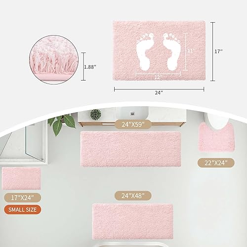 Miniatura 87 de Alfombra de inodoro blanca 22x24, antideslizante, esponjosa, alfombra de piso para baño en forma de U, lavable, alfombra de contorno para inodoro