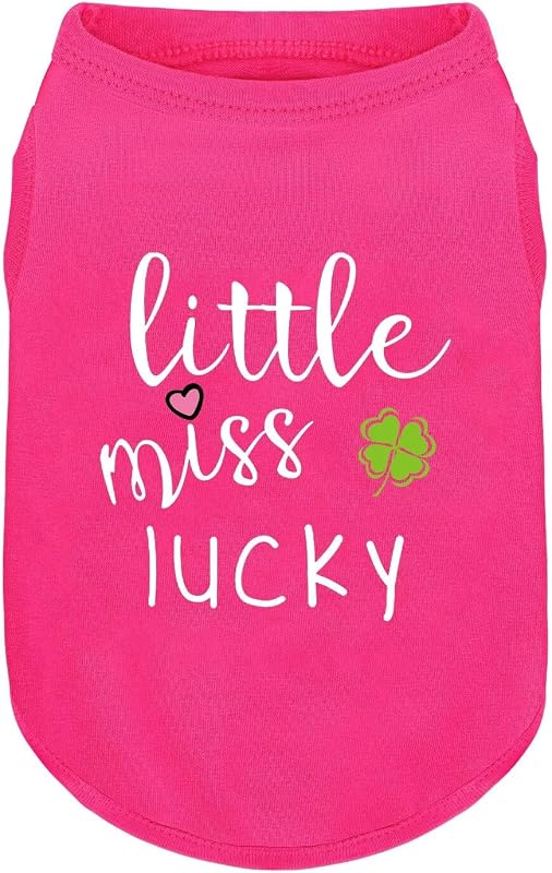 Camiseta para Cães ZIAGAOP Rosa de Algodão com Estampa Trevo de Quatro Folhas Pink Four-Leaf Clover (4XL)