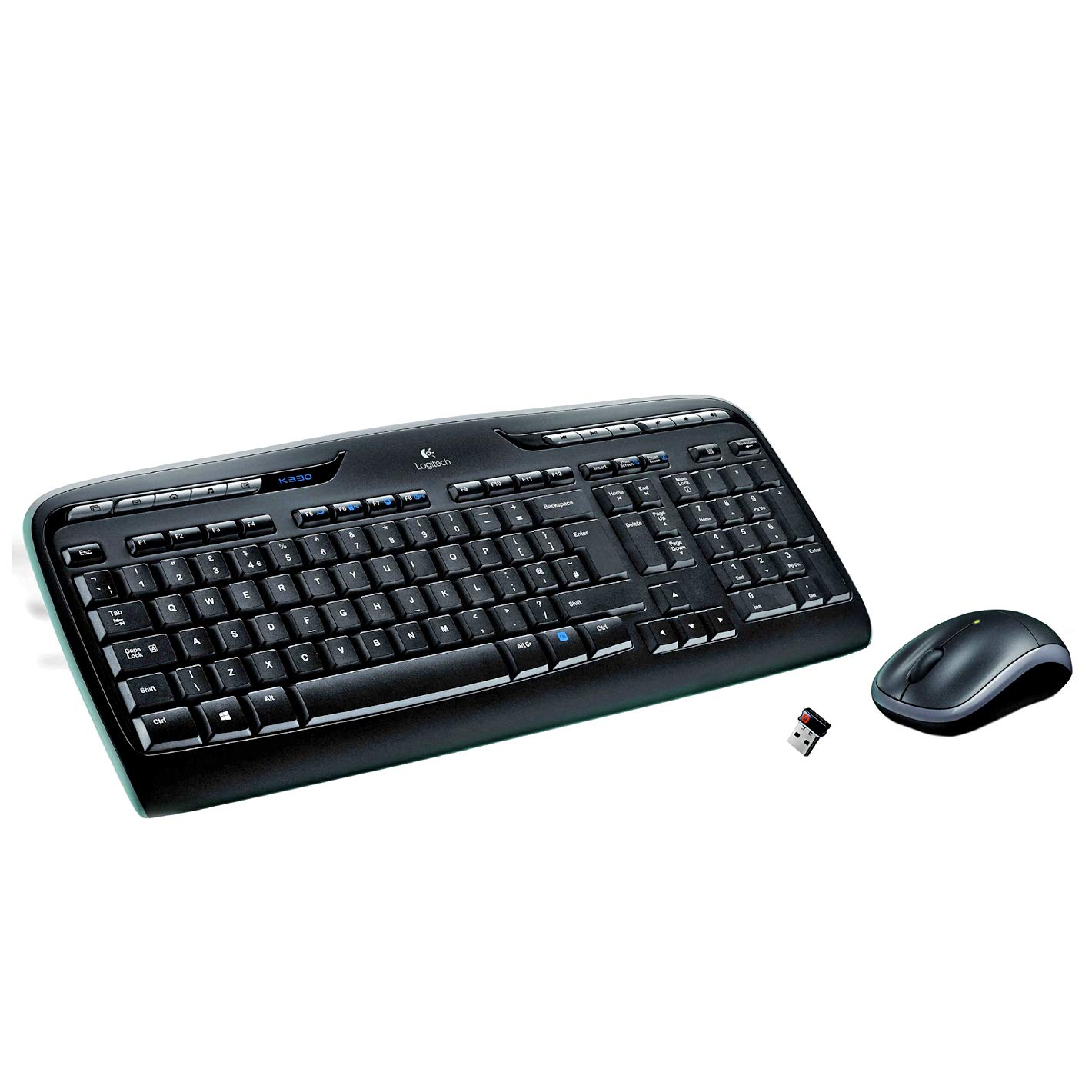 Logitech MK330 Wireless Keyboard and Mouse Combo, QWERTY Spanish Layout - Black