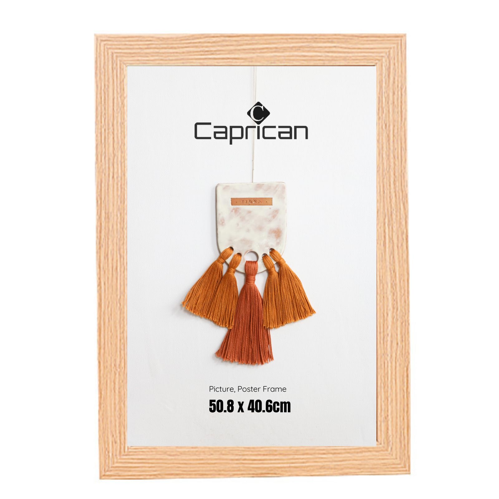 caprican Picture Frames - Oak Photo Frame with Safe Perspex Front - A1 A2 A3 A4 A5 Photo Frames Multiple Pictures Sizes Colors, Portraits & Wall Mounting Orientation (50.8 x 40.6cm)