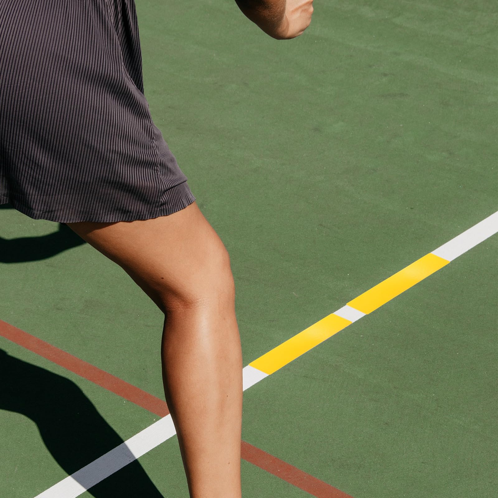 Marcadores de Suelo Deportivos Portátiles Amarillos, Set de 10 Unidades, Señalización Rectangular y Circular para Entrenamiento de Tenis y Fútbol al Aire Libre