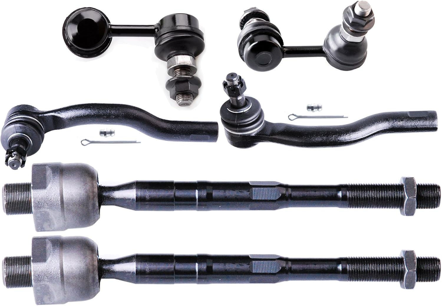 OCPTY - New 6-Piece fit for 2004-2010 for Infiniti QX56 Armada Pathfinder Armada-2 Front Inner 2 Outer Tie Rod End 2 Rear Left Right Stabilizer Sway Bar Link
