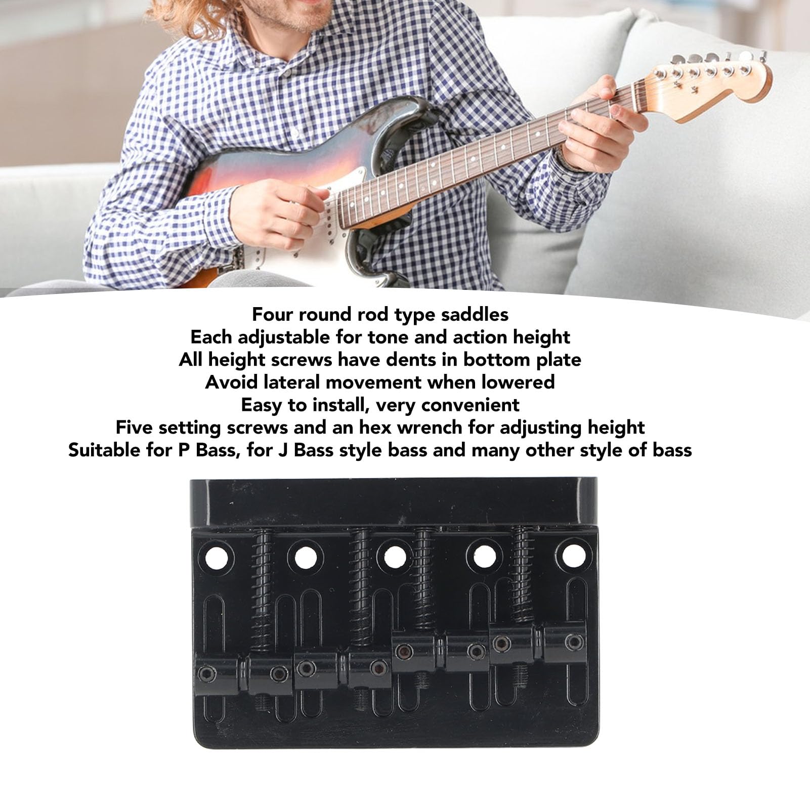 Kluson Vintage '70s Bass Bridge for Fender Jazz/Precision, Nickel