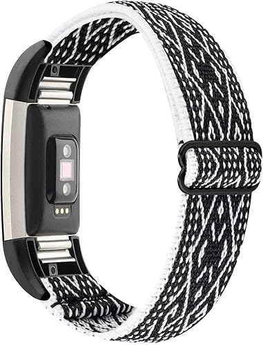 Miniatura 32 de YONWORTH - Banda elástica ajustable para reloj compatible con Fitbit Charge 2. Correa de nailon elástica, suave para muñecas. Pulsera deportiva