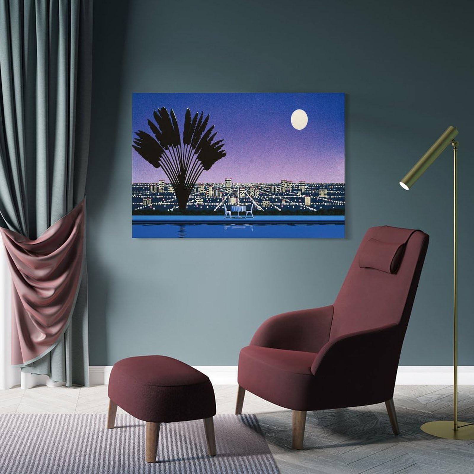 Amazon.co.jp: イラストレーター 永井博絵画芸術ポスター(