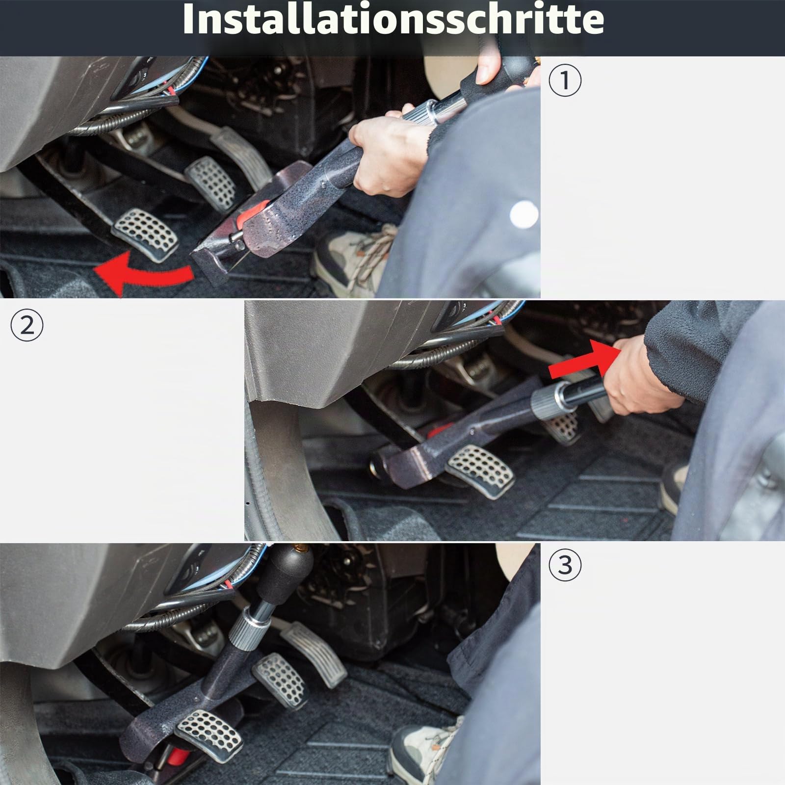 Diebstahlsicherung, Bremskupplungsschloss, verstellbare Länge, Bremsschloss, Edelstahl, strapazierfähig, Auto-Sicherheitsschutz, Gasgriffschloss