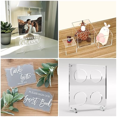 Miniatura 7 de KAITELA Paquete de 2 láminas acrílicas transparentes de 8 x 10 pulgadas de grosor (0.236 in) de grosor para proyectos de manualidades, señalización,