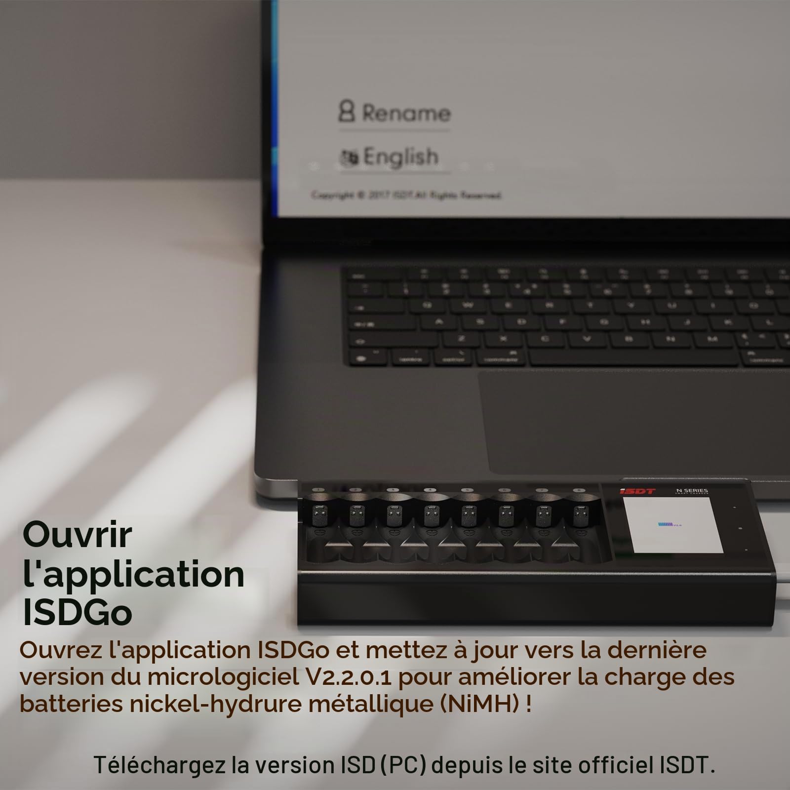 ISDT N8 Chargeur de Batterie 8 Slots AA AAA Eneloop NI-MH NI-CD Li-lon LiHv Life Chargeur Piles Écran LCD Chargement de la Batterie Déchargement Cyclisme Activation Coque en Alliage d'aluminium