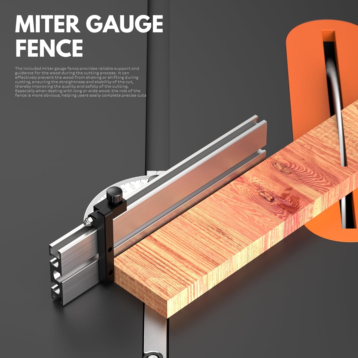 Precision Miter Gauge, Miter Gauge for Table Saw, with Miter Gauge Fence and Limit Stopper, 20-160° Angle Stops, Adjustable for Bandsaw Router Table, 250mm x 300mm