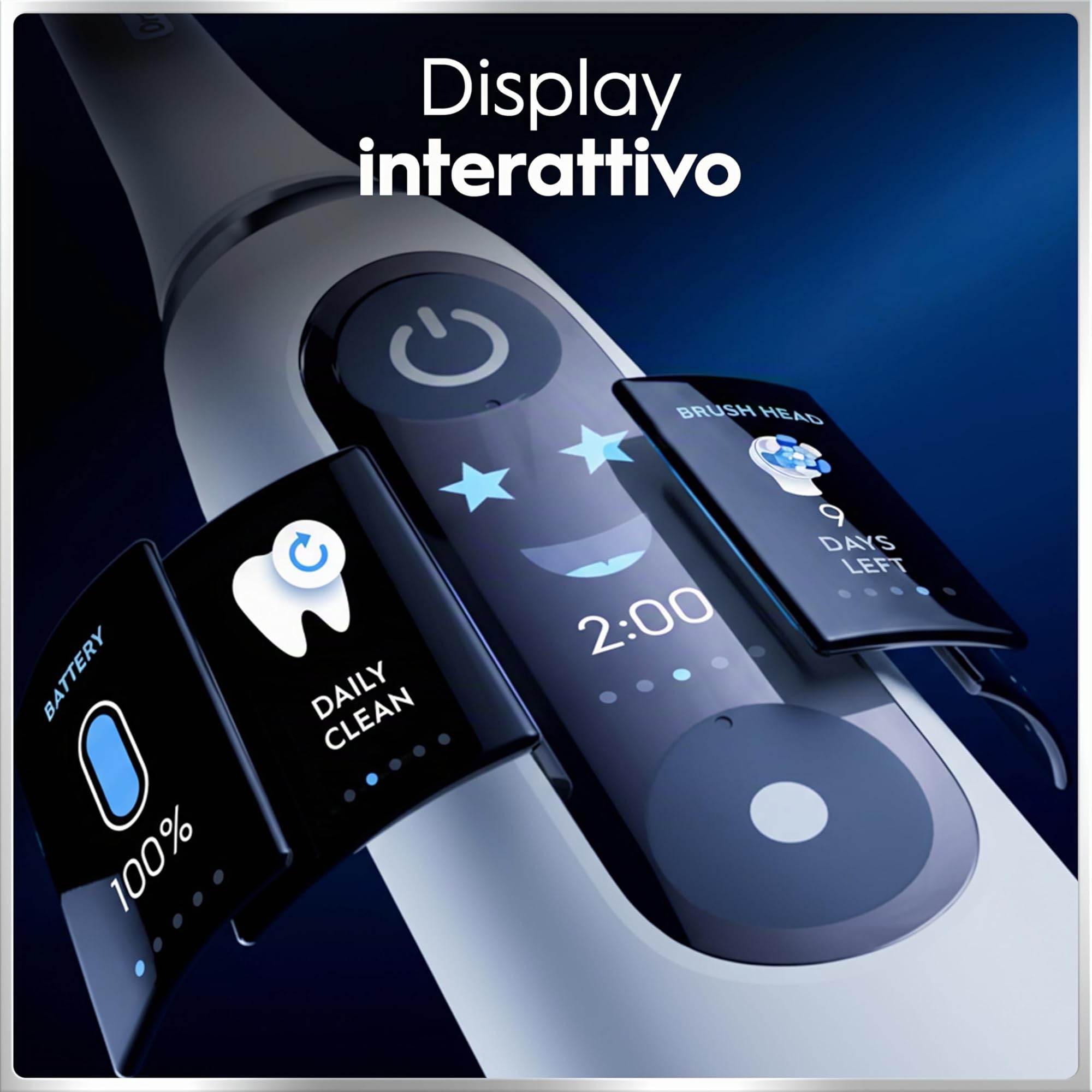 Oral-B Spazzolino Elettrico Ricaricabile iO 6N, Sensore di Pressione, Display Interattivo, Intelligenza Artificiale, 2 Testine, 1 Spazzolino, 1 Custodia da Viaggio, Bianco, Idea Regalo