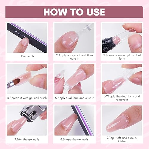 Miniatura 8 de Makartt - Gel de uñas de polietileno, 1.7 oz (50 ml), constructor, extensión, recubrimiento, fortalecedor duro, multifuncional, de larga duración,