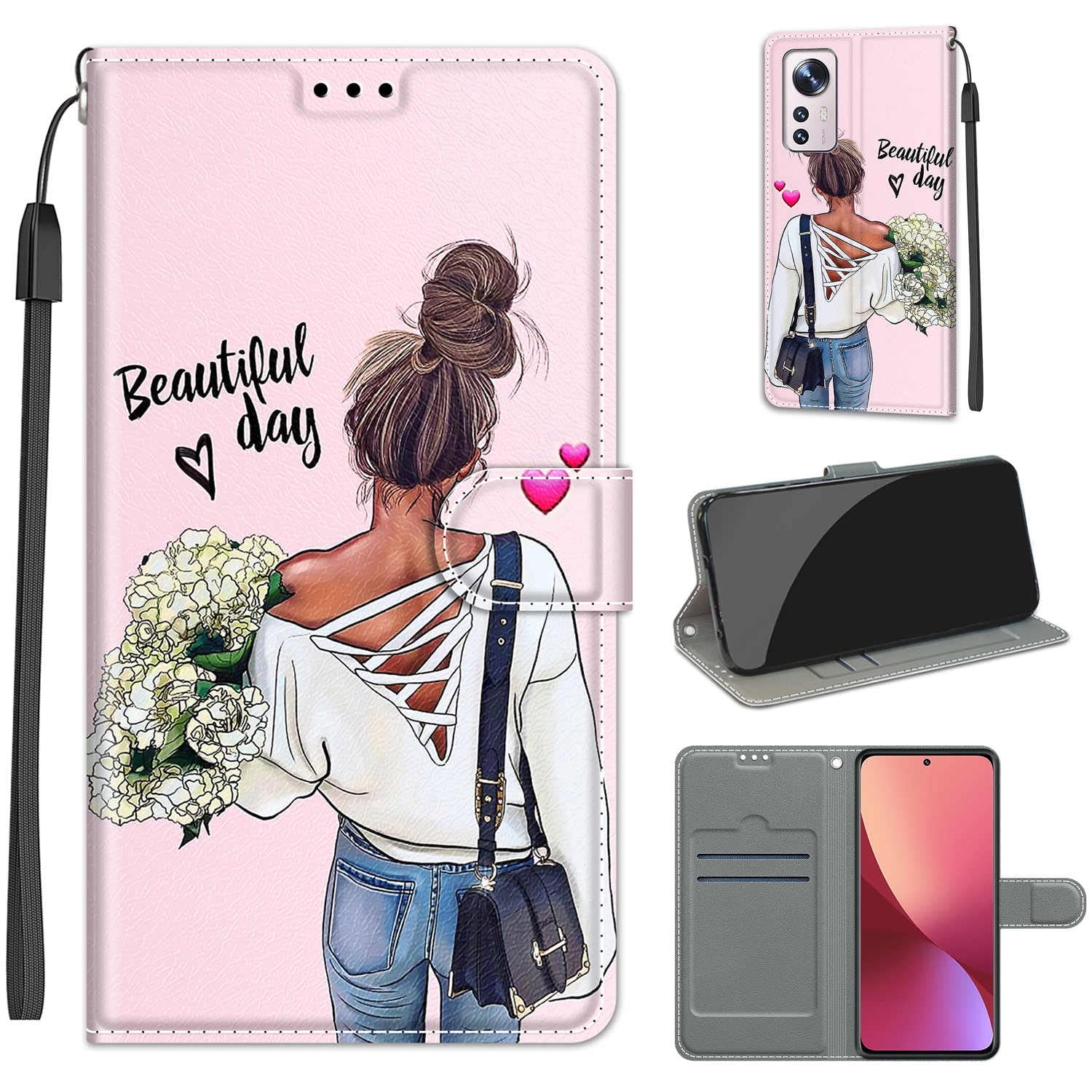 SIENIANLINE Cover compatibile con Xiaomi 12/ Xiaomi 12X, [Protezione Completa] [Funzione Supporto]Premium Pelle PU Portafoglio Flip Libro Custodia per Xiaomi 12X / Xiaomi 12
