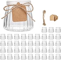 Vista 1 de Encheng Tarros pequeños de yogur, tarros de vidrio transparente de 4 onzas con tapas, recipiente de yogur de vidrio con tapas (PE), tarro de pudín