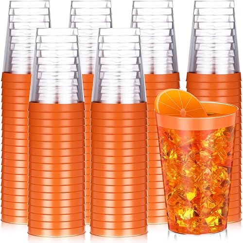 Miniatura 7 de 100 vasos desechables de plástico con borde negro de 12 onzas vasos de plástico transparente de 12 onzas con borde negro para cumpleaños boda fiesta