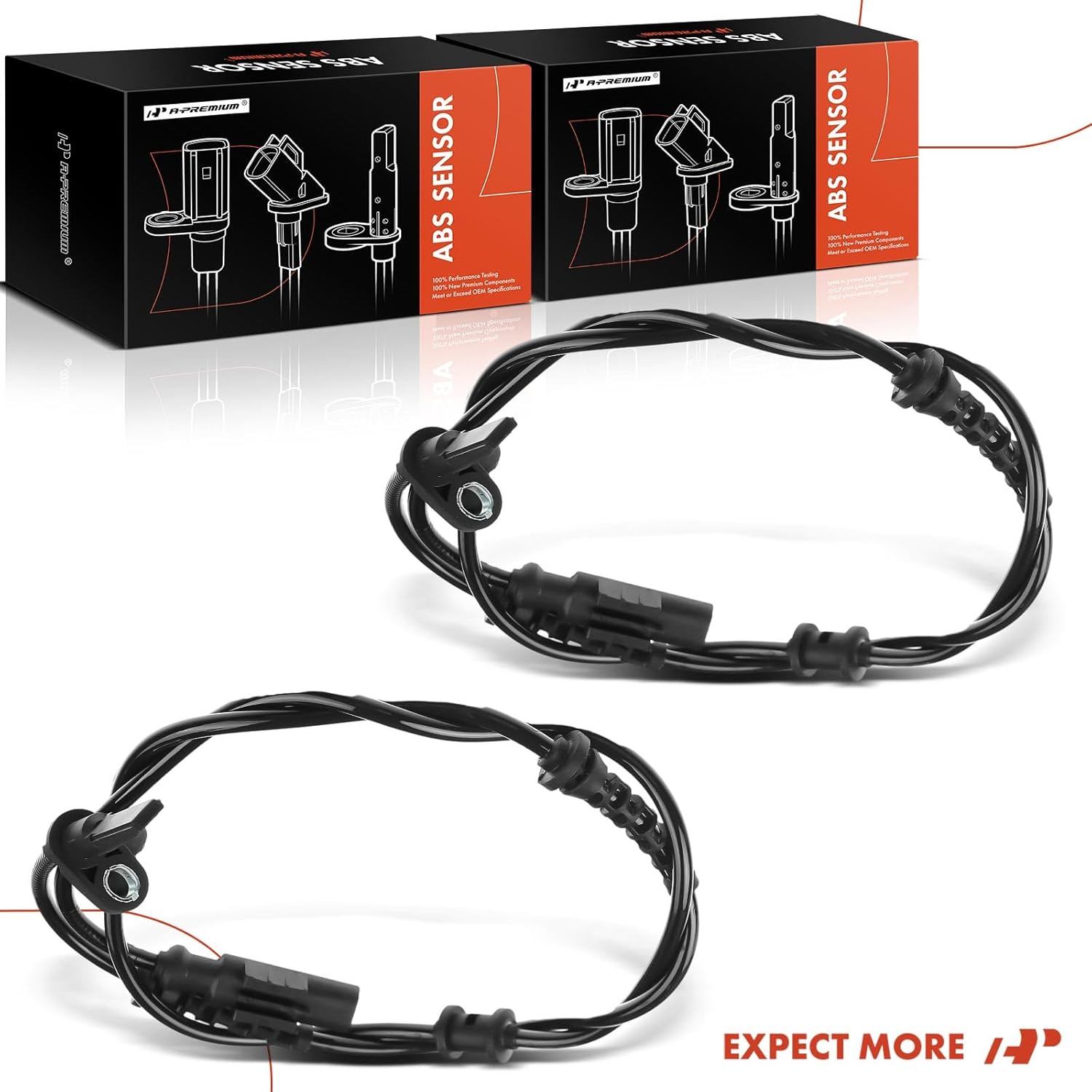 A-Premium ABS Wheel Speed Sensors Compatible with Ram ProMaster 2500 2014-2017, ProMaster 3500 2014-2017, 3.0L 3.6L, Rear Driver and Passenger Side 2-PC Set