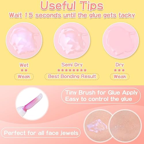 Miniatura 6 de 3600 piezas de perlas faciales gemas de ojos con pegamento de maquillaje perlas de cabello Shynek perlas de espalda plana gemas de maquillaje