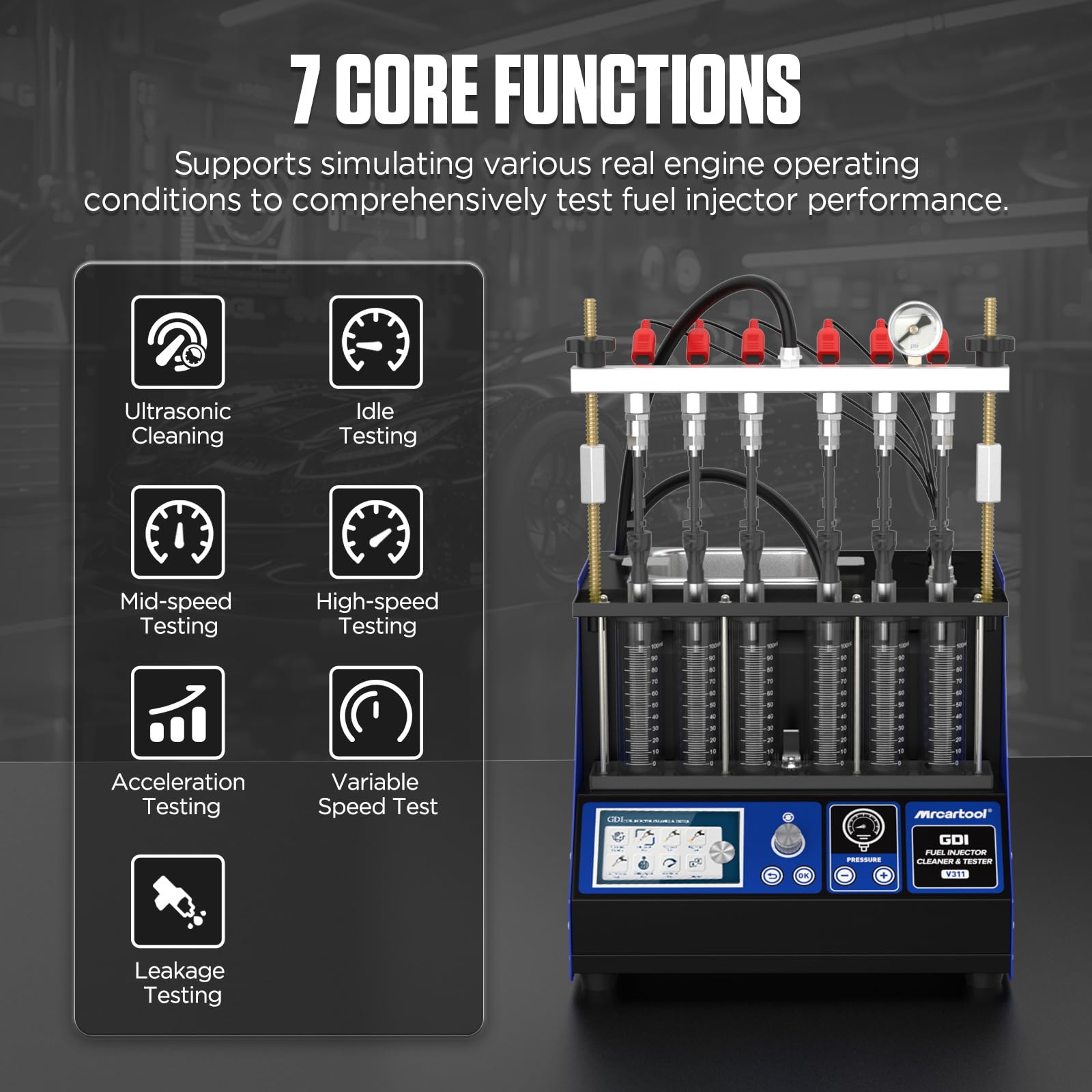 Testeur & Nettoyeur Ultrasonique D’injecteurs V311 – Pour GDI, FSI, EFI – Chauffé 2 Ans Garanti