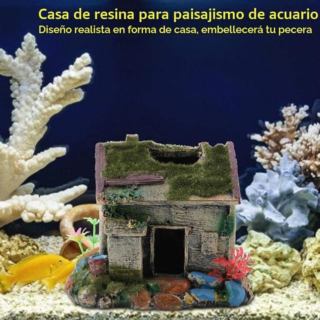 Foto 4 de 7 de Casa de Acuario, casa Antigua de Resina, paisajismo para Acuario, Peces, camarones, Nido