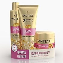 Pantene Shampoo Miracles Ricci Perfetti Set Regalo: Shampoo 250ml+Balsamo Intensivo 200ml+Maschera 300ml