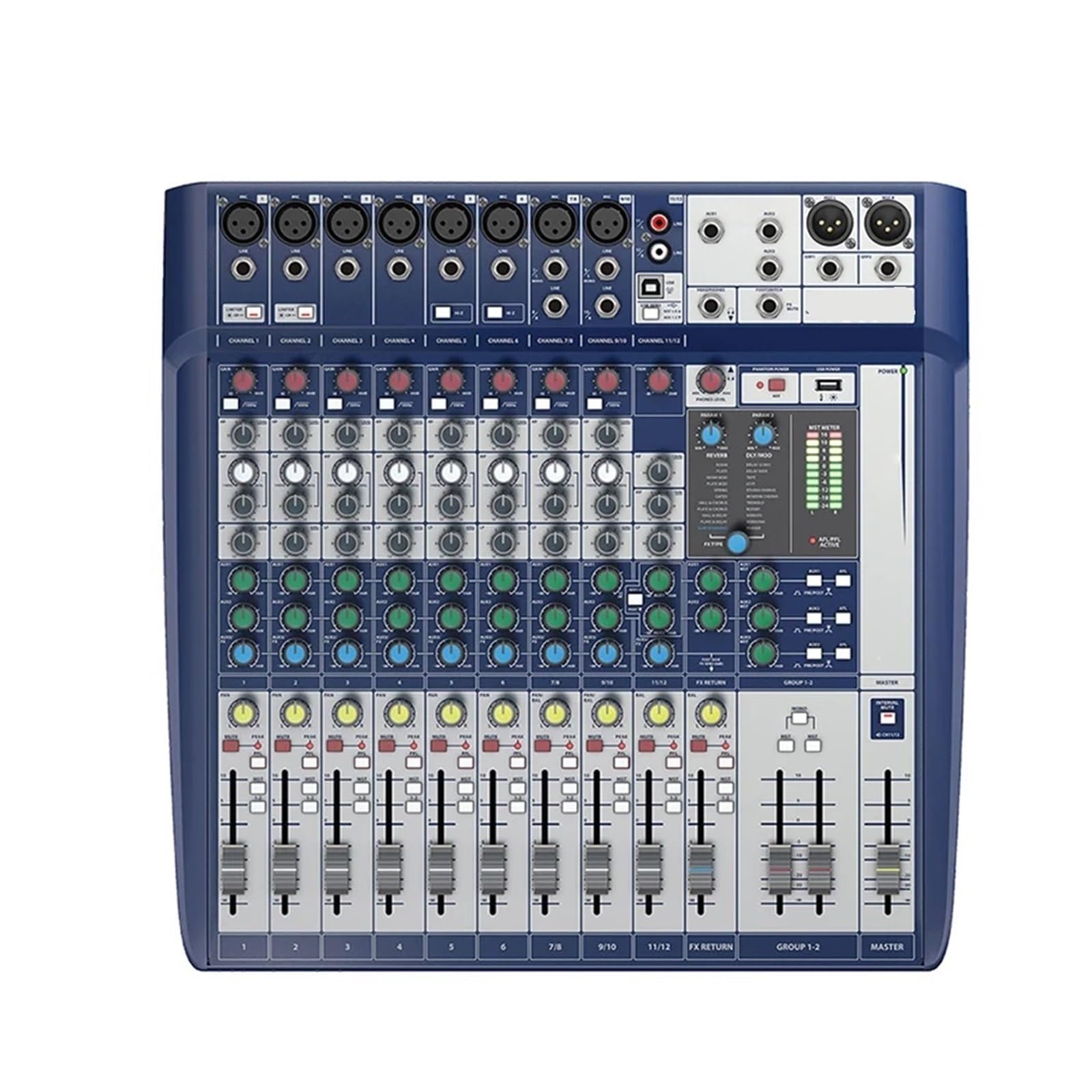 12 Channel Mixer Ortable Sound Mixing Console for Dynamic Microphone Stage Singing Performance