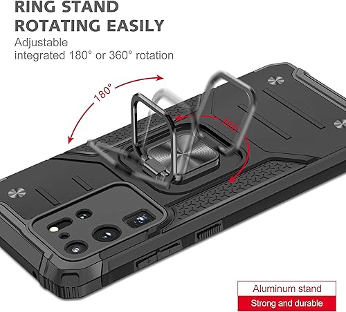 Miniatura 7 de Anqrp Funda para Galaxy S20 Ultra, funda protectora de grado militar con soporte de anillo de metal mejorado soporte magnético compatible con