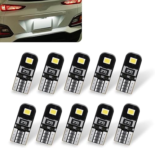 10 bombillas LED 194, T10 2835 W5W 2SMD Chipsets 6000K blanco luces de matrícula, repuesto para interior de coche, cúpula de mapa, puerta, lectura