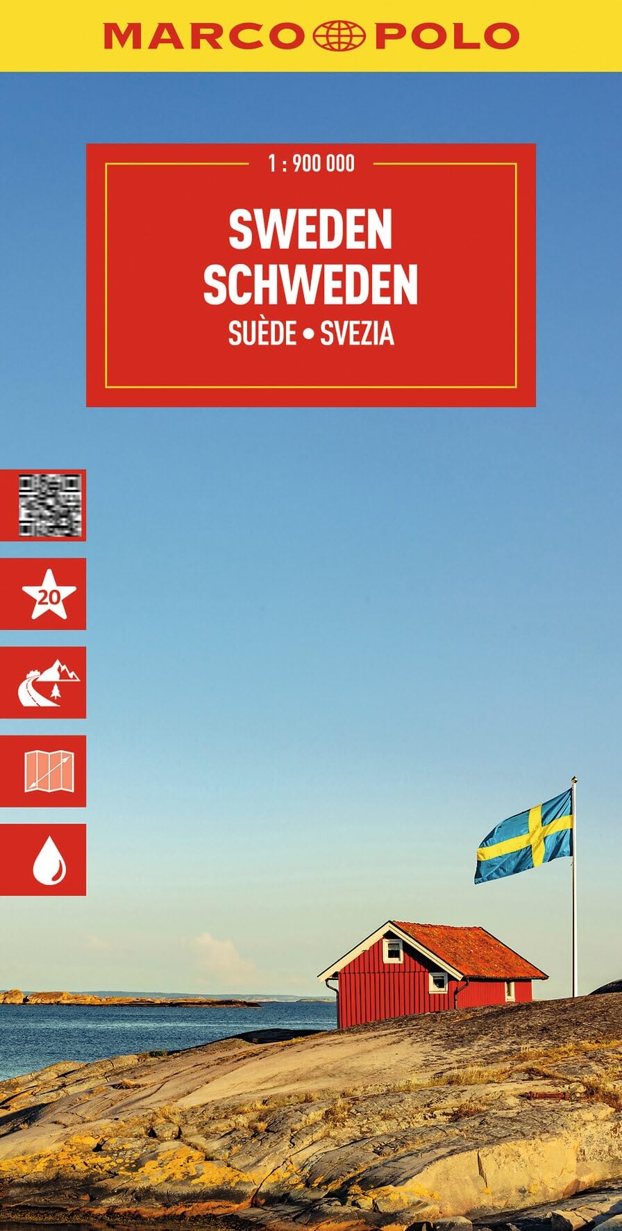 Marco Polo Sweden Travel Map: Road Map for Road Trips with Top Sights and Scenic Routes (Folded Map)