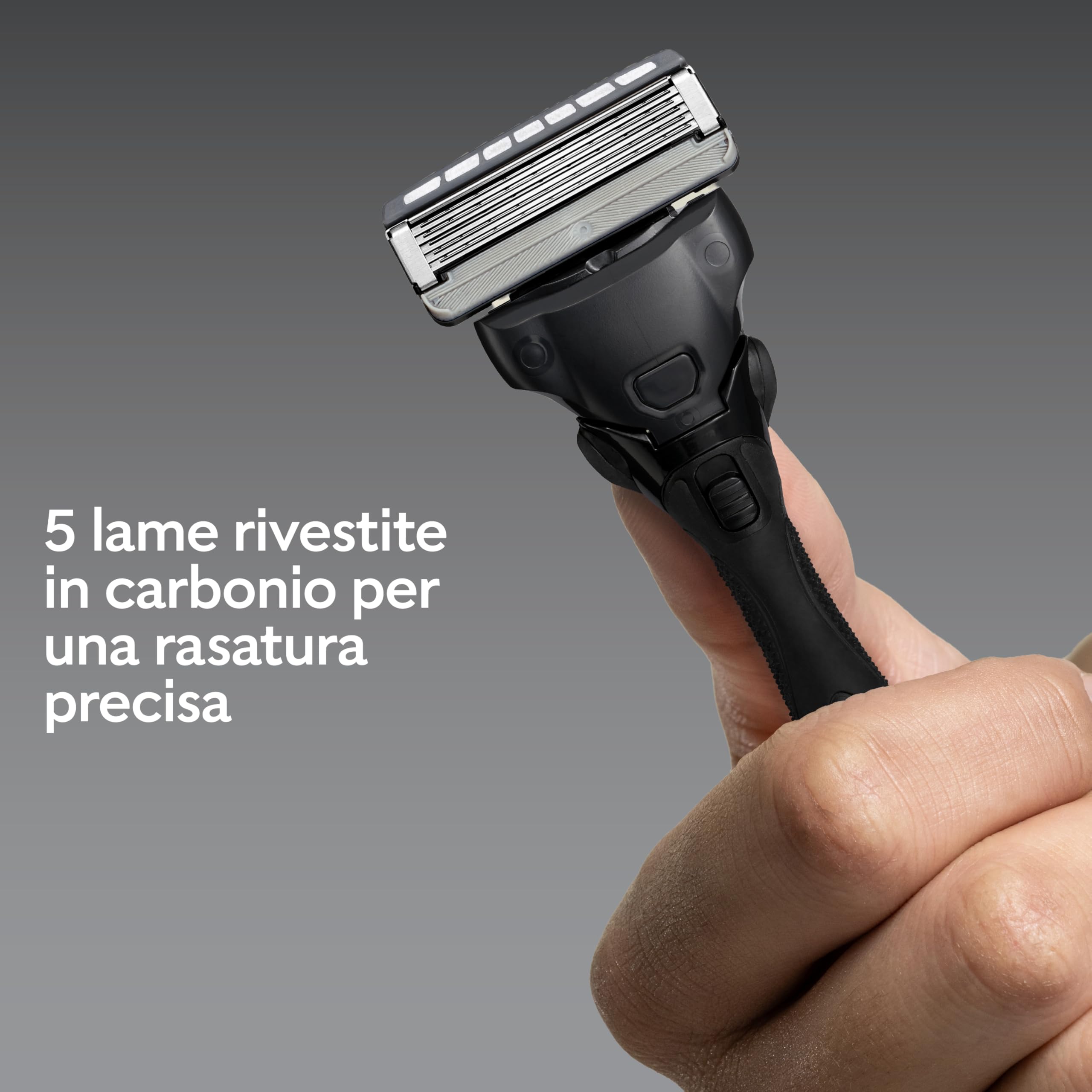 Wilkinson Sword Hydro 5 Ultimate, rasoio da uomo, formato convenienza, con acido ialuronico e lame rivestite in carbonio, manico + 5 ricariche