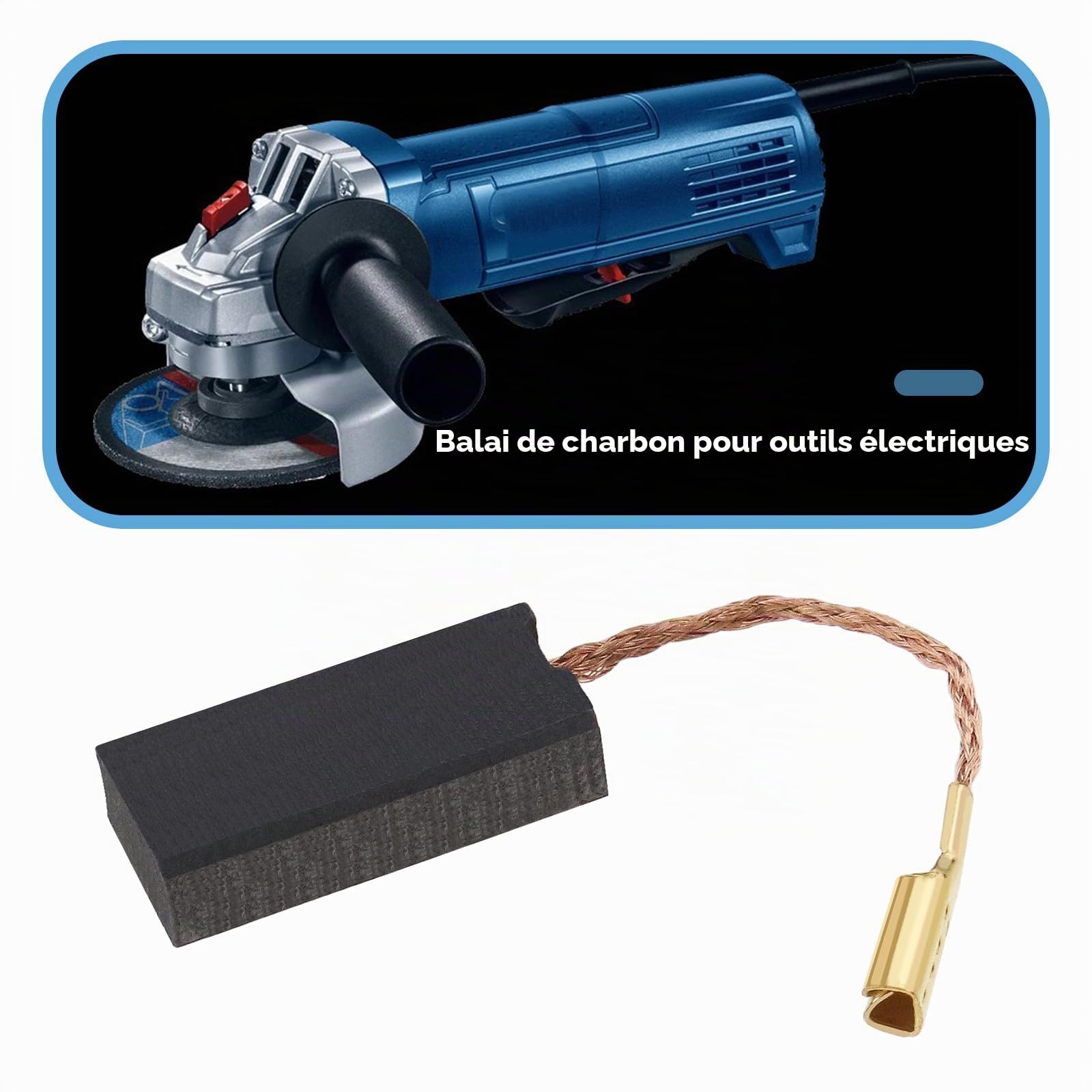 Balais de Charbon Compatible Bosch GWS 7 125 Meuleuse 5x8x18mm Lot de 4