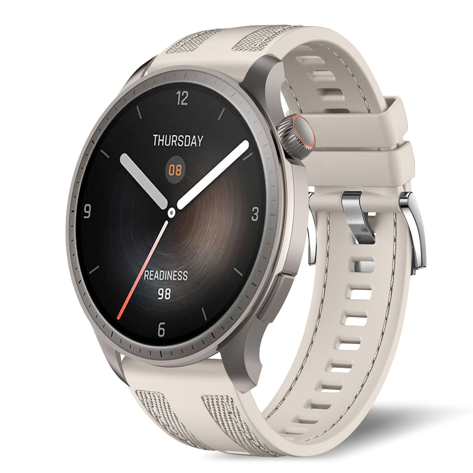 22mm Correa para Amazfit Balance 3/2/1/Ultra/Cheetah 2 Ultra/Bip Max/6/5/Active MAX, Silicona Complejo Nylon Trenzada Pulsera de Repuesto Band para Amazfit T-Rex 3 Pro 48mm/GTR 4/3 Pro-Blanco