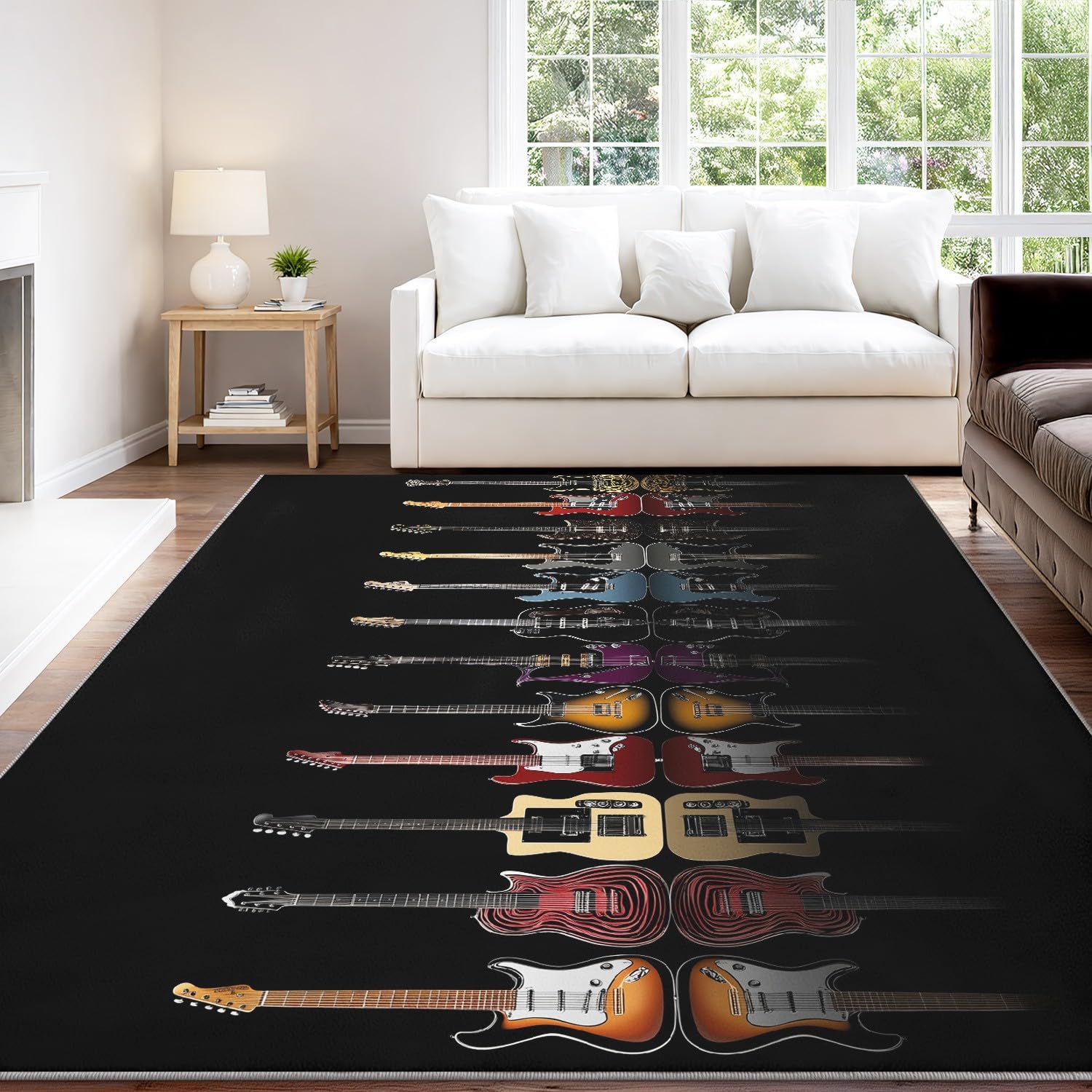 Générique Tappeto lavabile macchina musica rock 120 x 180 cm tappetino antiscivolo pesante strumento in metallo chitarra elettrica soggiorno camera da letto cucina ingresso sala relax sotto letto