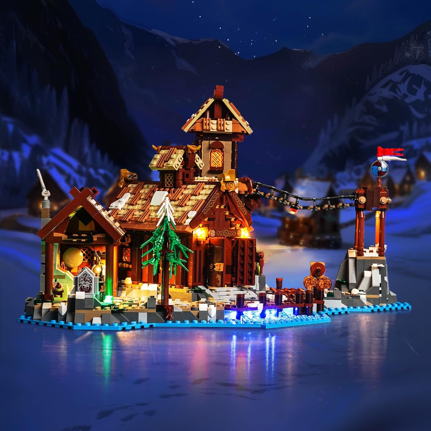 Upgraded Led Light Kit for Lego Viking Village Building Set, Compatible with Lego 21343 Model, Gift Idea for Adults Adult Builders and Fans (Model Not Included)