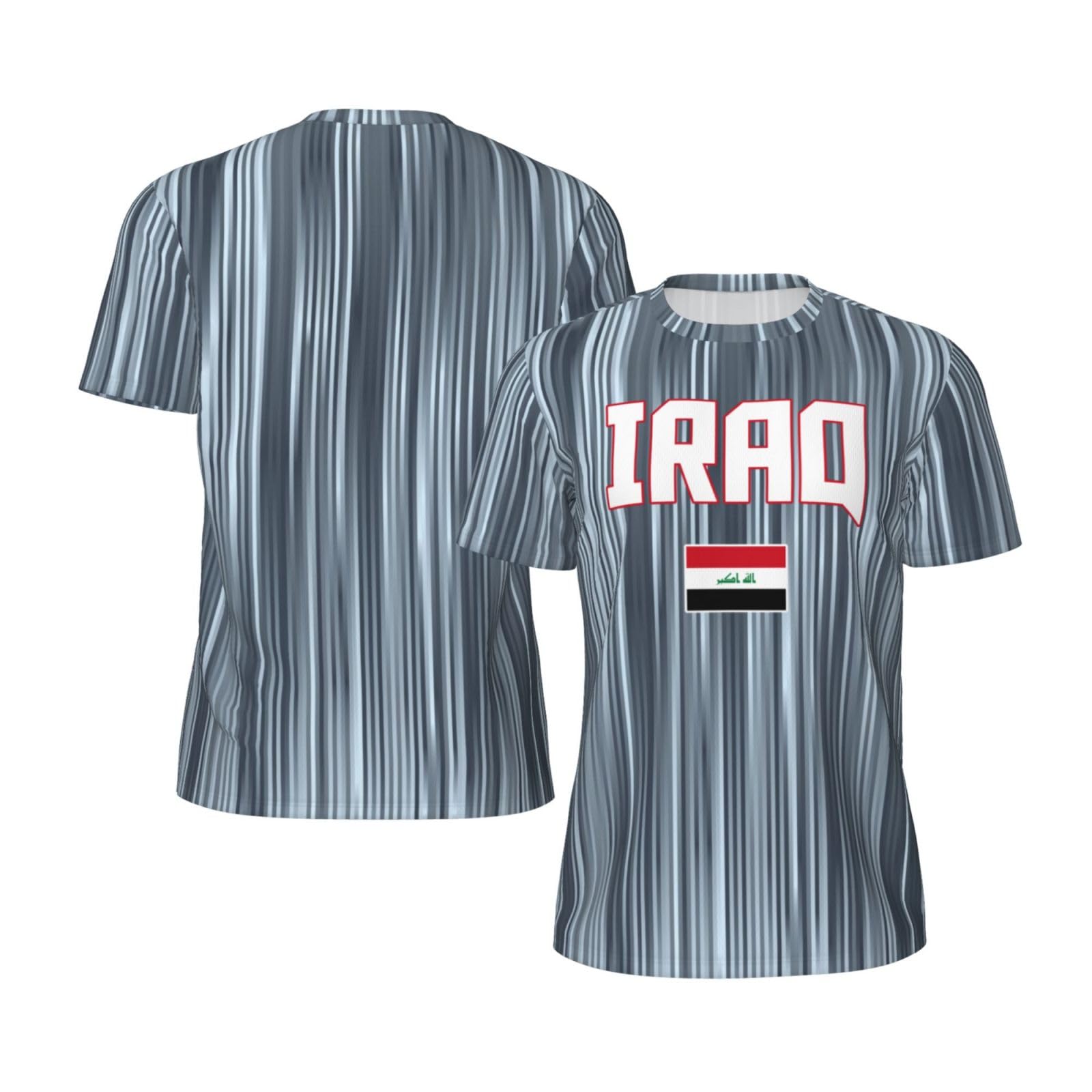 DABOYOZHZH Iraq Flag Cool Iraqans (59) Sports Jersey Mesh T-Shirt 3D Print for Running Cycling Soccer Tennis Fitness Climbing Shirts