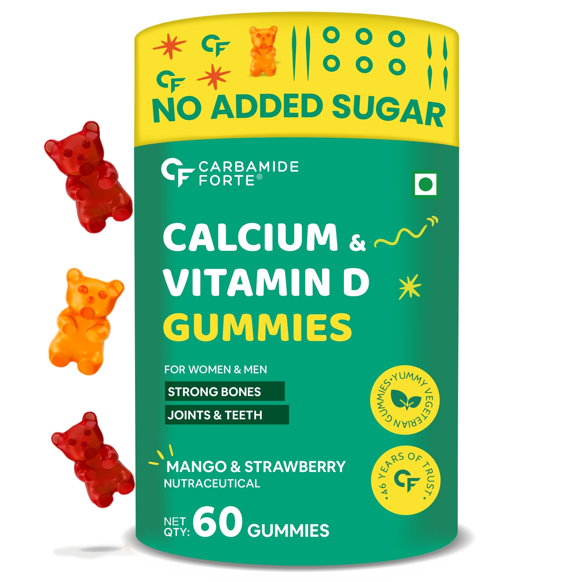 Carbamide Forte Calcium with Vitamin D Gummies - 60 Veg Gummies