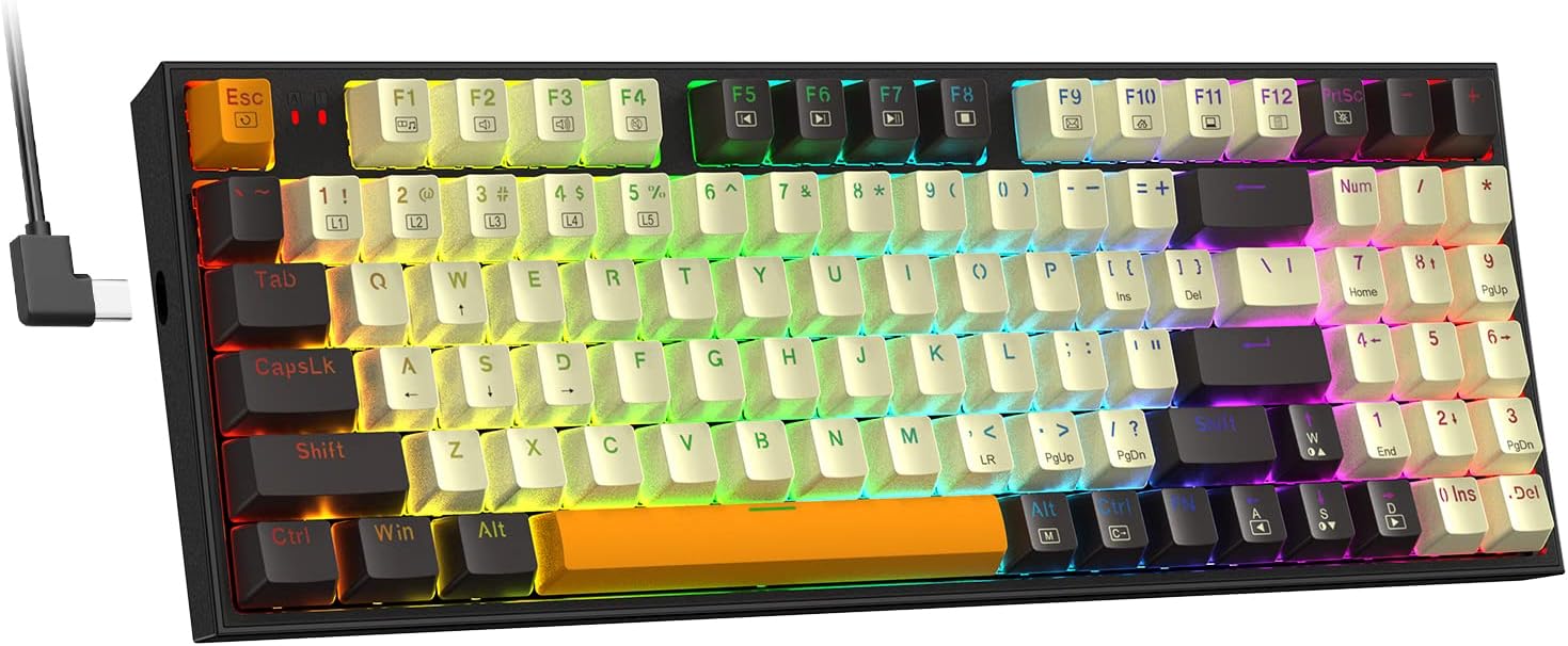Redragon Mechanical Gaming Keyboard, Wired Mechanical Keyboard with RGB