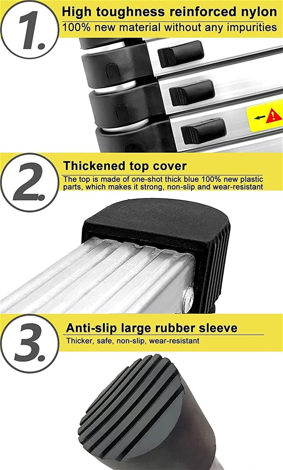 OKUOKA Aluminum Telescoping Ladder for RV, 8m/ 7m/ 6.2m/ 5m/ 4m/ 3.8m/ 2.6m Tall, Extension Telescopic Ladders for Rooftop Tent Loft Attic Home, Load 150kg (Size : 5m/16.4ft) Interesting