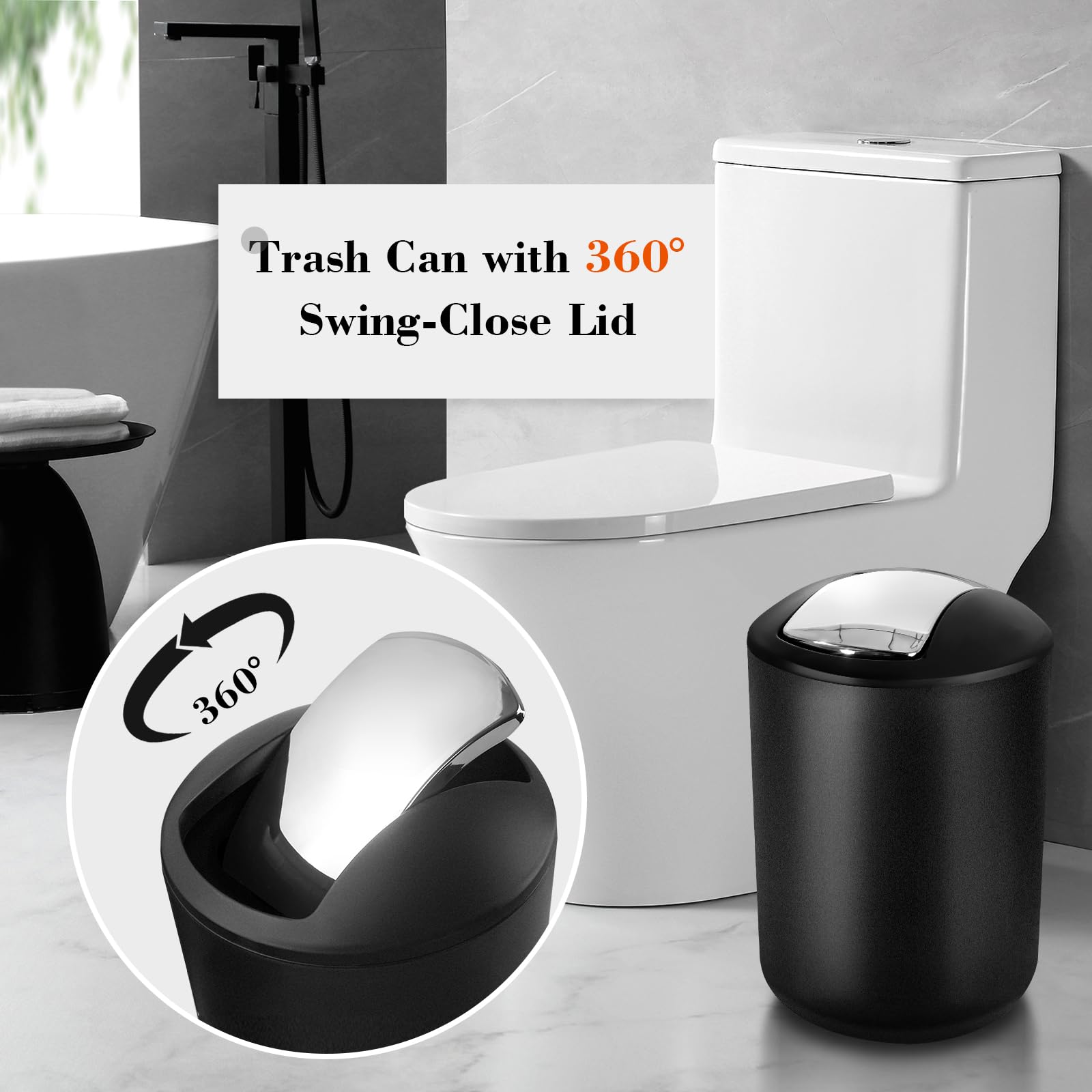 Juego de 20 cortinas de ducha con ganchos, juego de accesorios de baño negros con papelera, juego de accesorios de baño completo con juego de cortina de ducha, juego de accesorios de baño
