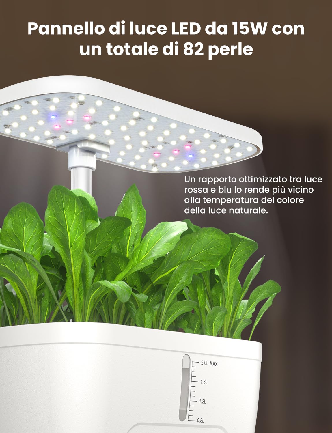 Serra Idroponica 6 baccelli Smart Garden con Luce di Crescita a LED, Kit di Germinazione delle Piante con Timer Automatico, Sistema di Giardino Interno Intelligente, Regali di Giardinaggio