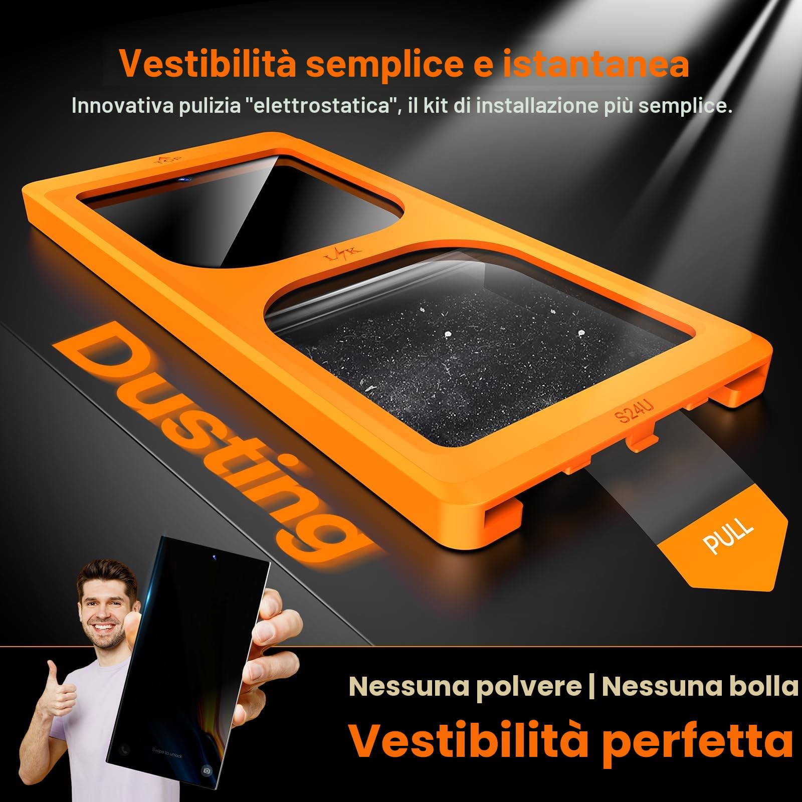 LϟK 2 Pezzi Vetro Temperato Antispione per Samsung Galaxy S24 Ultra,9H Durezza Senza Bolle HD Schermo Protettivo Facile Kit D'Installazione