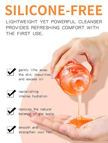 Miniatura 5 de Champú aclarante para cabello graso - Tratamiento de limpieza intenso para eliminar la acumulación de equilibrio de alto brillo, champú calmante