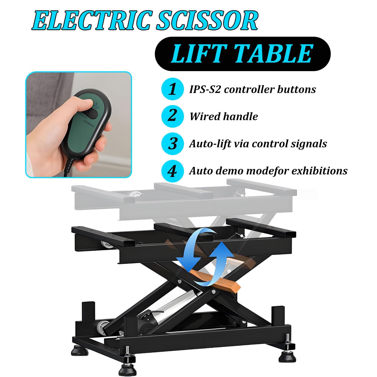 Plataforma de elevación eléctrica ajustable de 7.1 a 26.7 pulgadas, mesa de comedor y café con control remoto súper silenciosa, ideal para manejo y transporte de materiales, mesa versátil de altura