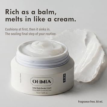 Korean Moisturizer for Face - Lotus Multi Barrier Cream for Dry & Sensitive Skin, Fragrance-Free K- Beauty Face Cream with Niacinamide, Rice & Centella, Clinically Tested, 1.69 fl oz