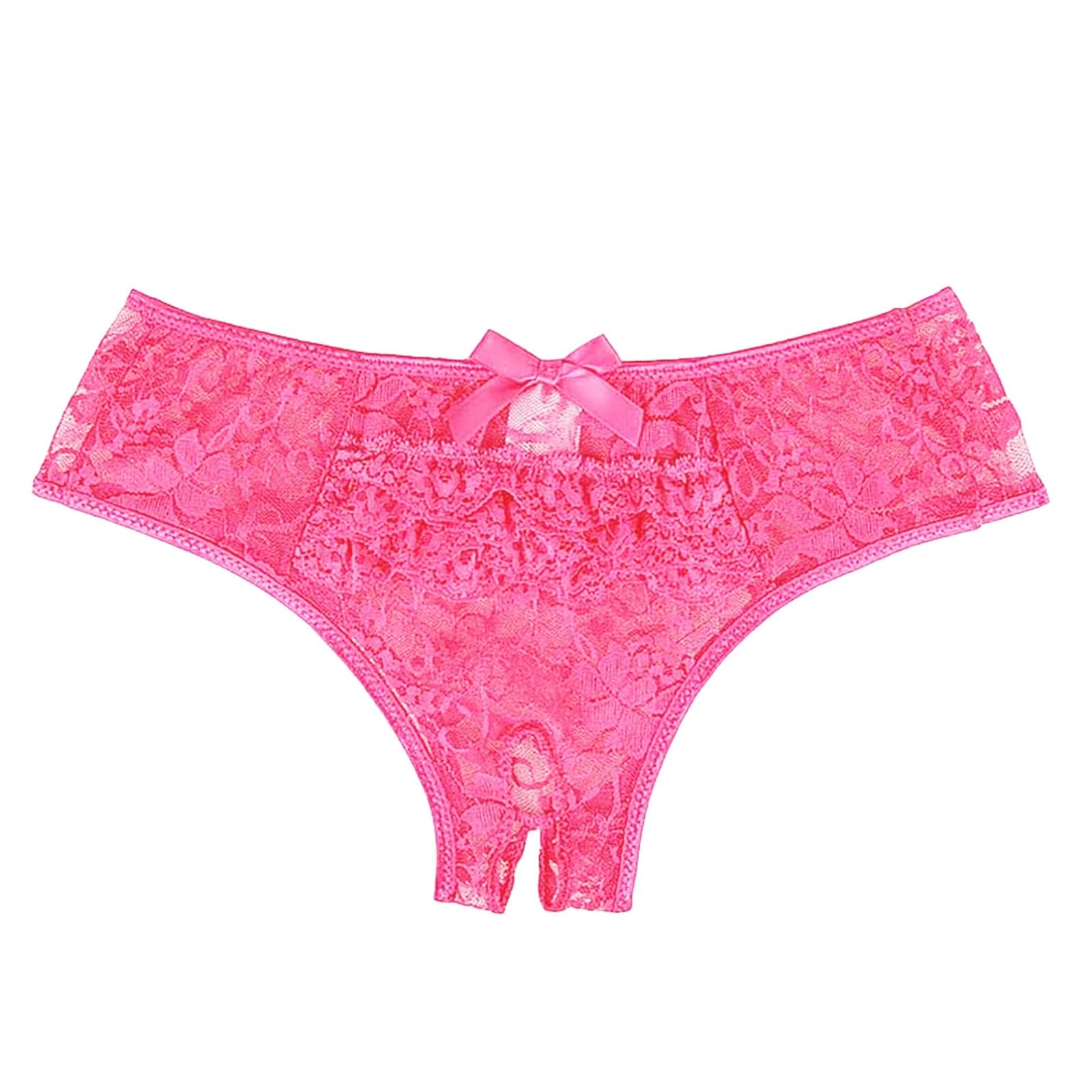 Sexy ouvert koronkowa bielizna plus size, hipsterskie stringi, majtki dla kobiet, bielizna z paskiem, seksowna bielizna 2024, różowy (hot rosa), L