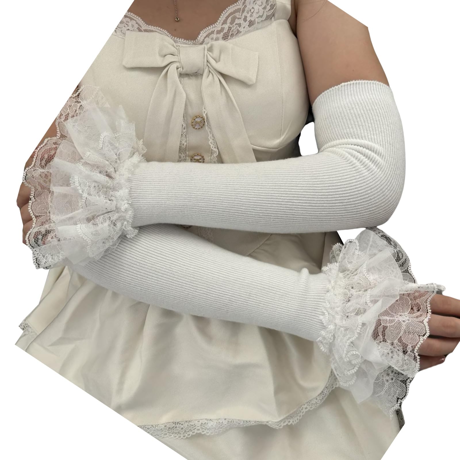 MICFENY Elegant Weave Gauntlets Smooth Cotton Cold Weather Hand Security Close Constantly Comfort Outdoor Indoor Use