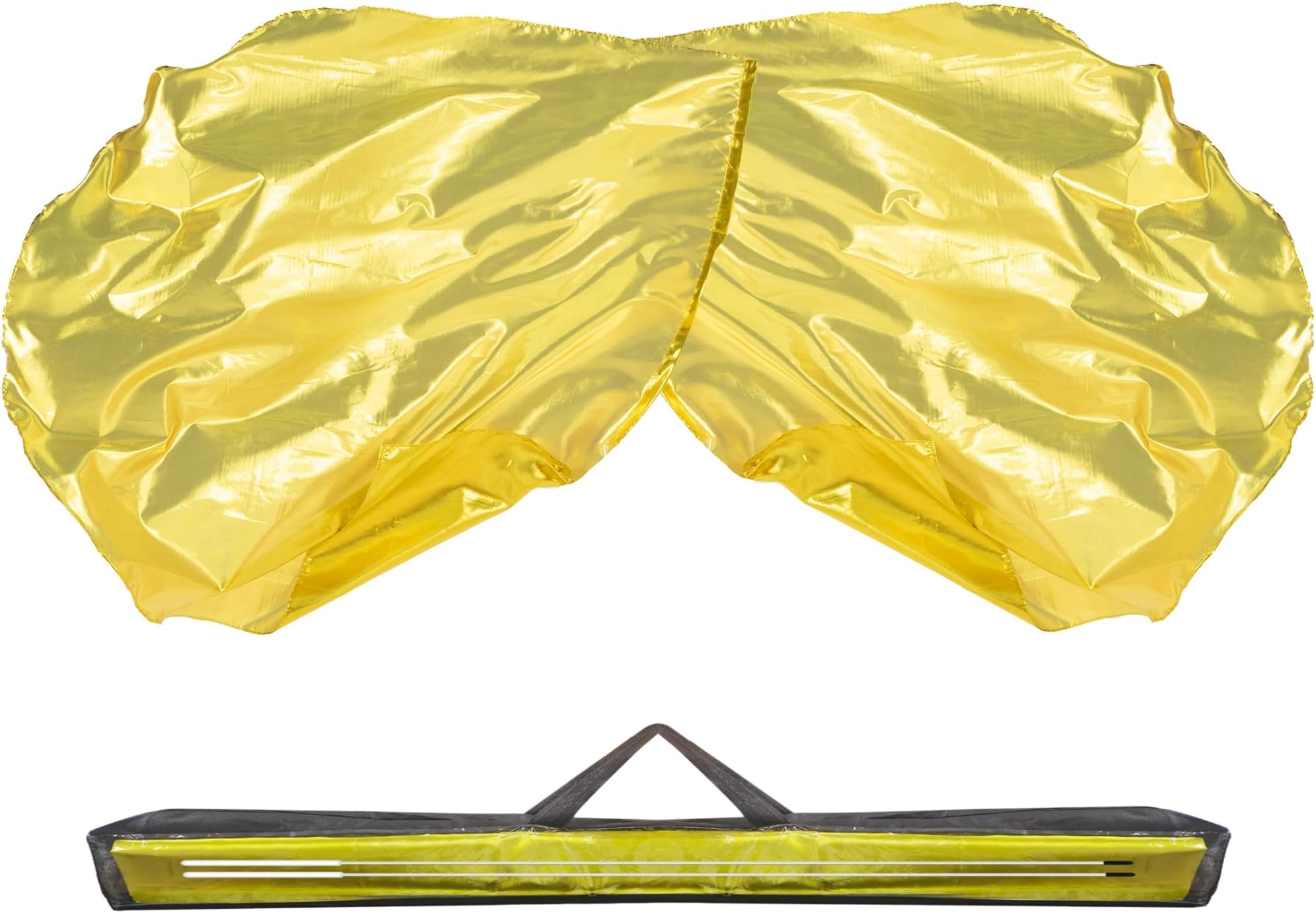 54"x54" Worship Flags with Carrying Bag, Praise Dance Flags for Worship, Beginner Church Dance Flags with Flexible Rods, 2 Sets, Gold