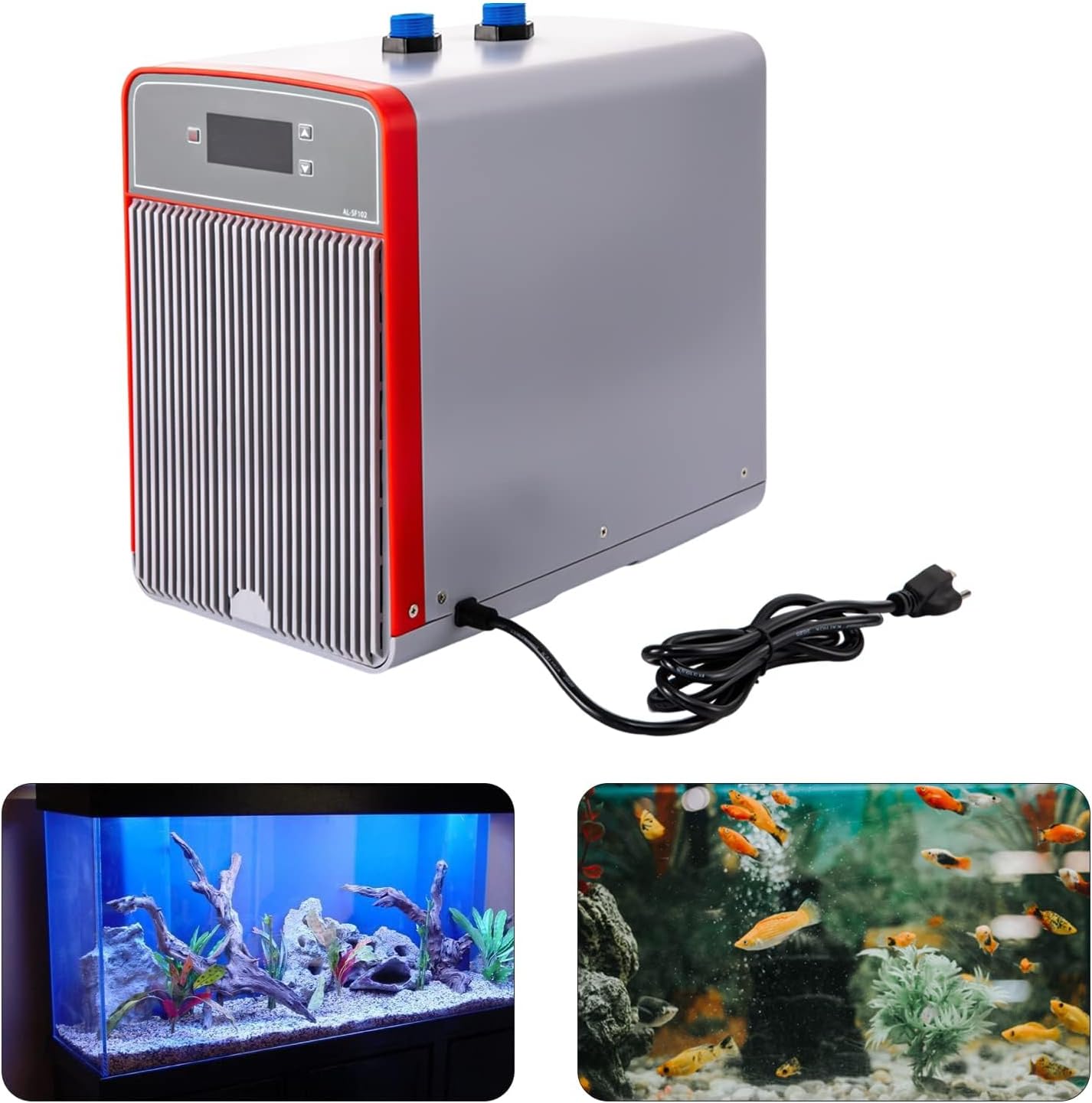 160L Aquarium Chiller 42 Gallon Water Chiller 150W 1/10HP Fish Tank Jellyfish Aquarium Hydroponic Cooler Water Chiller Aquarium With Detachable Air Inlet for Fish Tank Coral Reef Tank