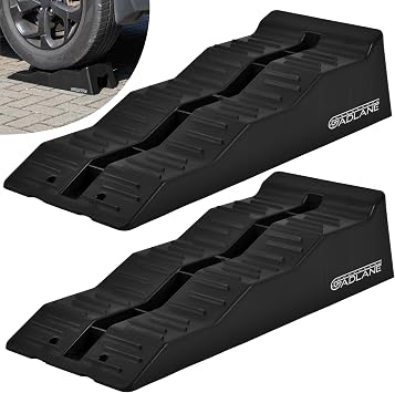 GADLANE Caravan Levelling Ramp Set - 2 Pack Heavy Duty Motorhome Levelling Ramps for Campervans, Trailers - UV-Resistant Wheel Chocks with Anti-Skid Grooves Load Capacity 4.5 Tonnes - BLACK